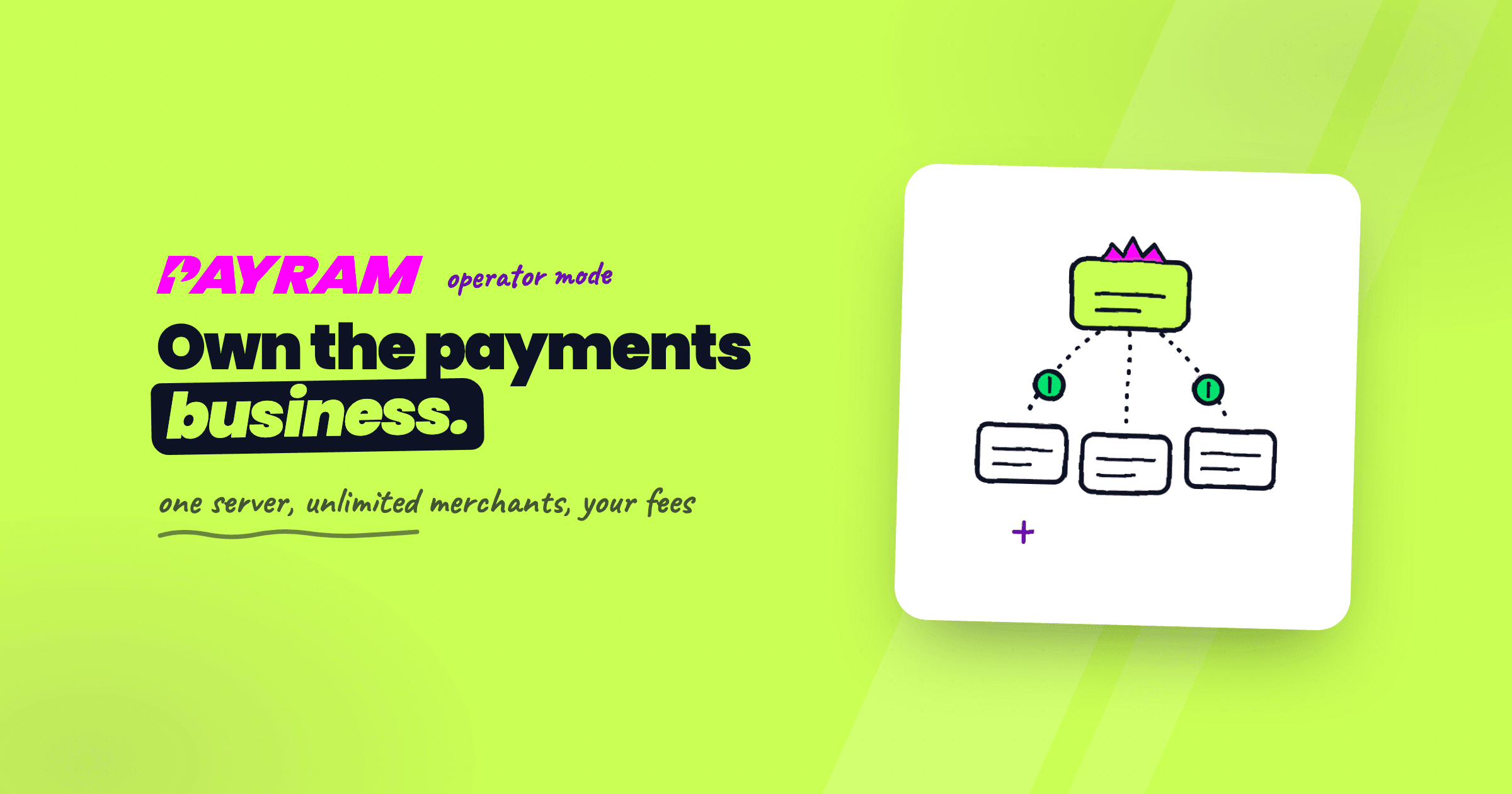 PayRam banner — Operator mode: Own the payments business. Serve merchants, set fees.